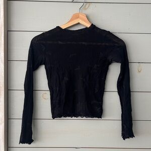 🖤 Emporio Armani Sheer Mesh Long Sleeve Top – Made in Italy